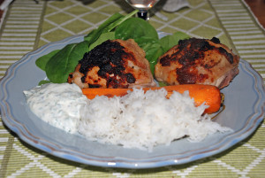 Kyckling ”harissa” med rostade knippmorötter