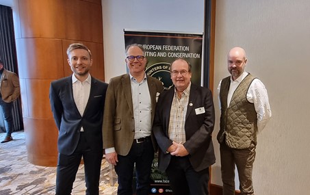 Johan Svalby, Torbjörn Larsson (ordförande för FACE), Peter Eriksson, Daniel Ligné.